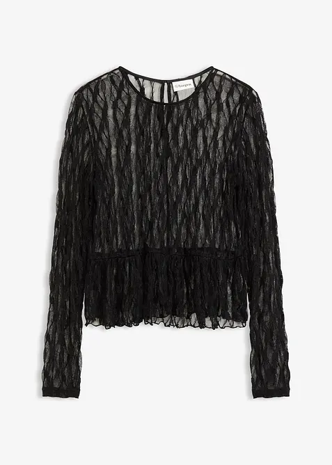 T-shirt manches longues en dentelle, bonprix