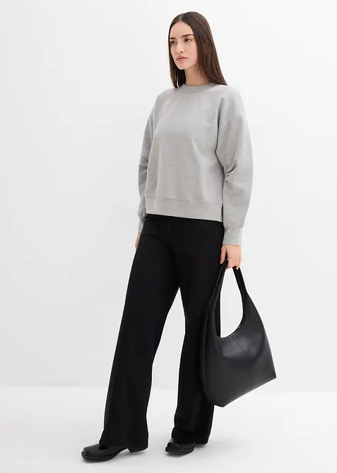 Sweatshirt mit weitem Ripp-Kragen aus Bio-Baumwolle, bonprix