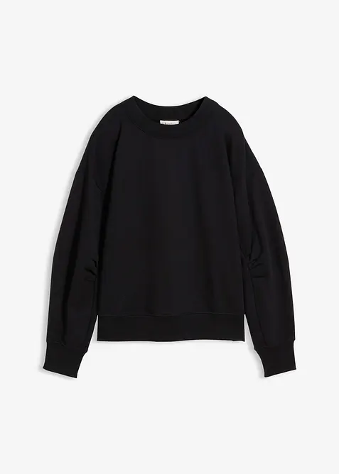 Sweatshirt mit weitem Ripp-Kragen aus Bio-Baumwolle, bonprix