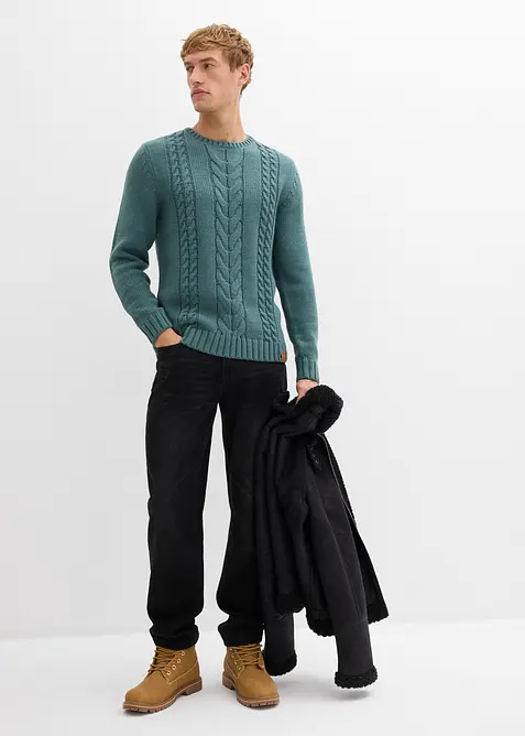Grobstrick-Pullover mit Zopfmuster, bonprix