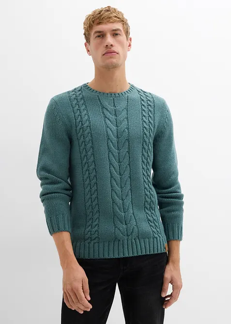 Grobstrick-Pullover mit Zopfmuster, bonprix