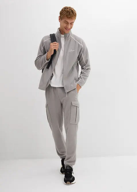 Wärmende Fleecejacke mit sportiven Details, bonprix