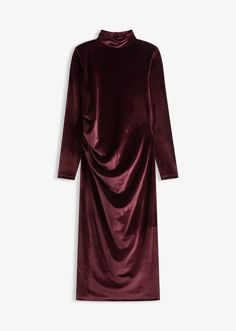 Robe midi en velours doux, bonprix