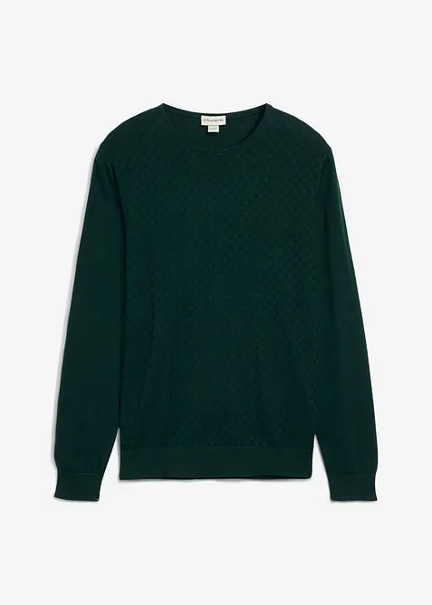 Pull en fine maille avec laine m&eacute;rinos, bonprix