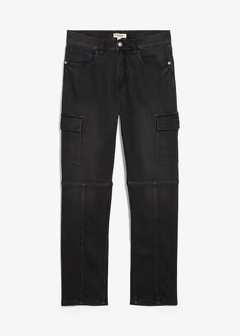 Jean cargo Regular à taille élastiquée, droit, bonprix