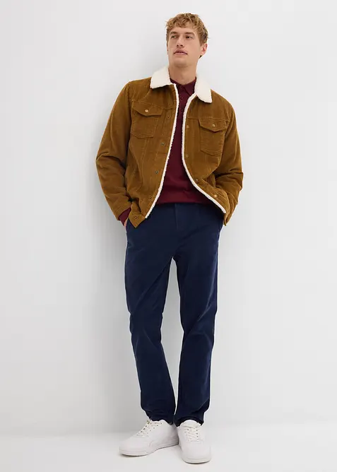 Regular Fit Cordhose aus recyclingfähigem Bio-Baumwollstretch, Tapered, bonprix