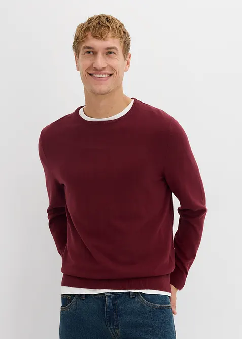 Pull en fine maille avec laine mérinos, bonprix