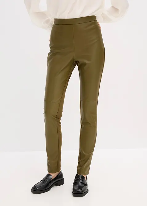Lederimitat-Hose im Punto di Roma Mix, bonprix