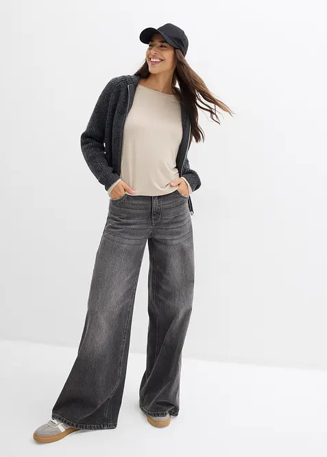 T-shirt fluide et oversize en viscose extensible, bonprix