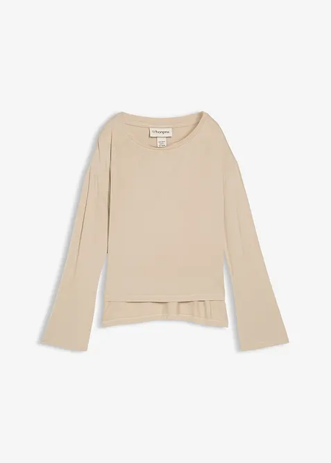 T-shirt fluide et oversize en viscose extensible, bonprix