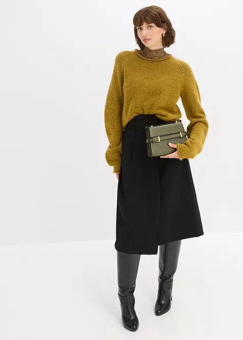 Jupe midi en viscose mélangée, bonprix