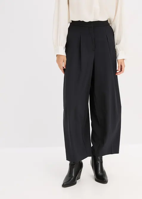 Pantalon barrel en viscose mélangée, bonprix