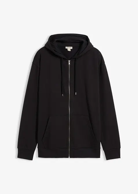 Sweat zippé ample à capuche, bonprix