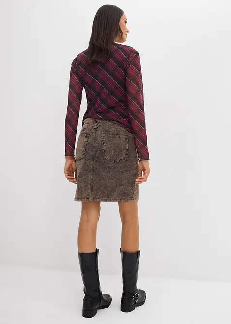 Kurzer Cordrock in Washed-Optik, bonprix