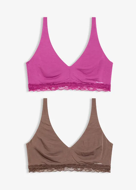 Lot de 2 soutiens-gorge bralette Feel Comfort en modal doux, bonprix