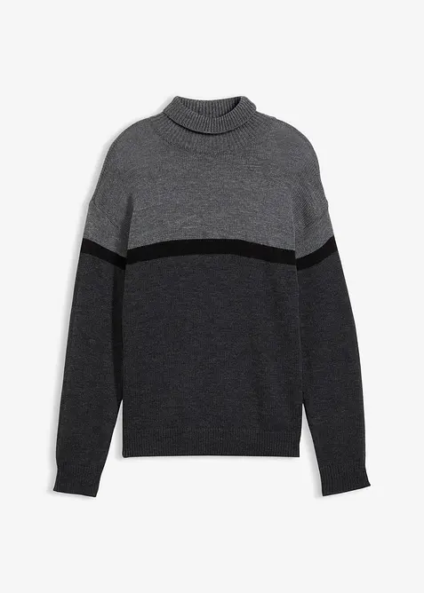 Rollkragenpullover im Colourblocking-Design, bonprix