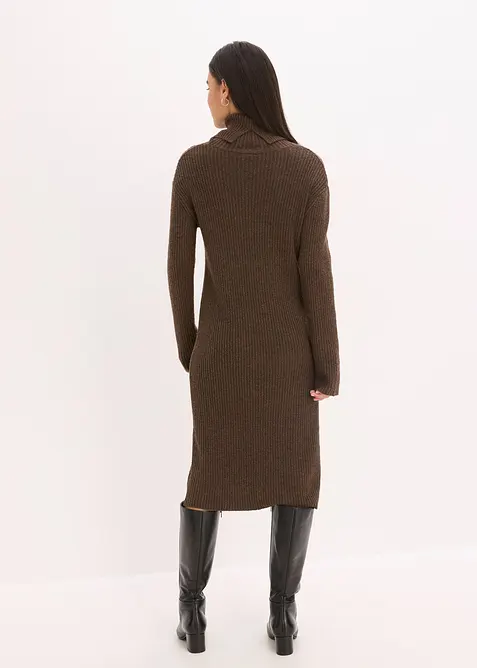 Robe en maille côtelée à col roulé, bonprix