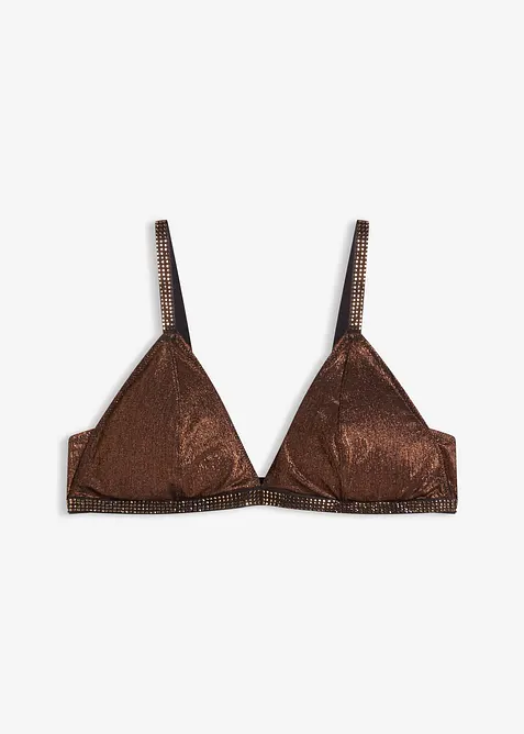 Triangel Bralette aus glitzerndem Material, bonprix