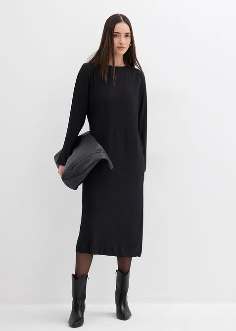 Robe midi aspect froissé, bonprix