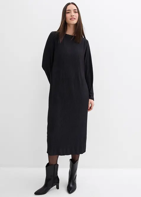 Robe midi aspect froissé, bonprix