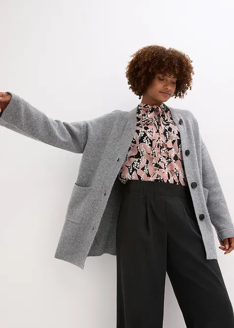 Kurzer Strick-Mantel mit Gürtel, bonprix