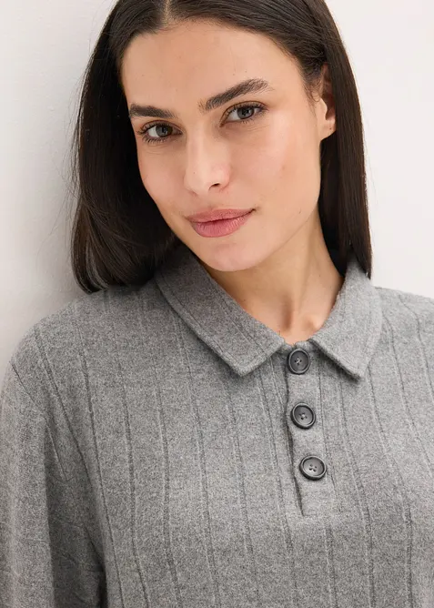 Weit geschnittener Loungewear Hausanzug aus weicher Rippe, bonprix