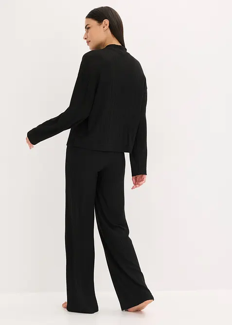 Weit geschnittener Loungewear Hausanzug aus weicher Rippe, bonprix