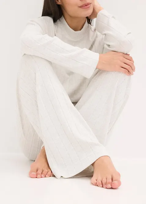 Weit geschnittener Loungewear Hausanzug aus weicher Rippe, bonprix