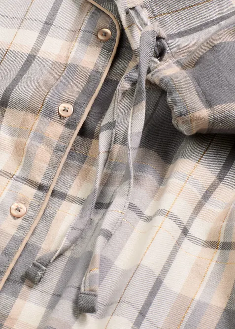 Gewebter Flanell Pyjama mit Glitzergarn und Geschenktasche, bonprix