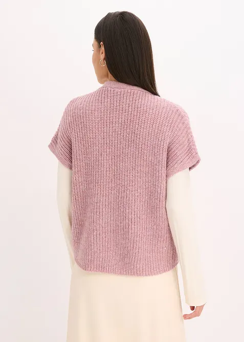 Strick-Weste mit dekorativen Knöpfen und Wollanteil, bonprix