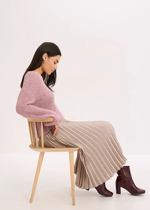 Kurze Strickjacke mit Glitzergarn und Wollanteil, bonprix