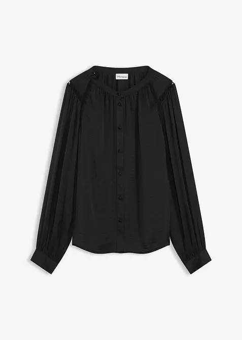 Satinbluse mit Spitzenbändern, bonprix