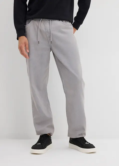 Relaxed Fit Schlupfhose aus reinem Baumwoll-Twill, Tapered, bonprix