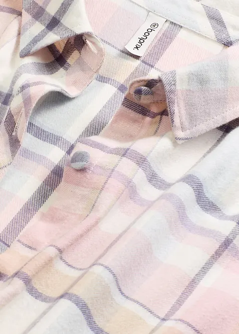 Gewebtes Nachthemd aus Flanell mit Knopfleiste, bonprix