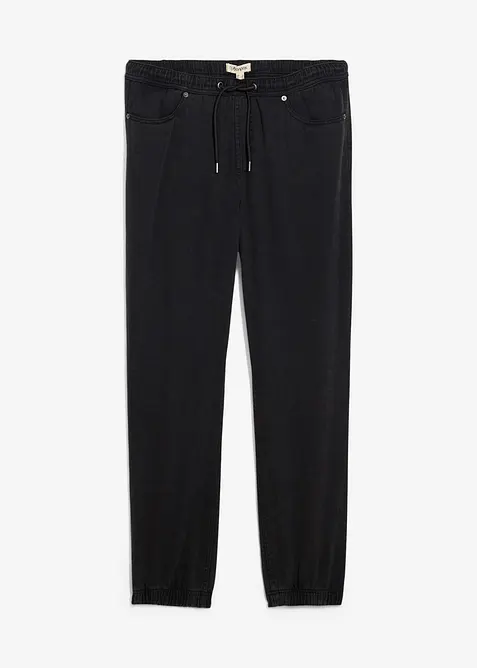 Relaxed Fit Schlupfhose aus reinem Baumwoll-Twill, Tapered, bonprix