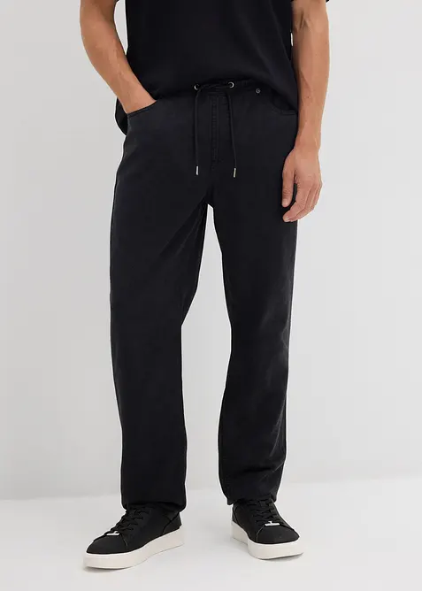 Relaxed Fit Schlupfhose aus reinem Baumwoll-Twill, Tapered, bonprix