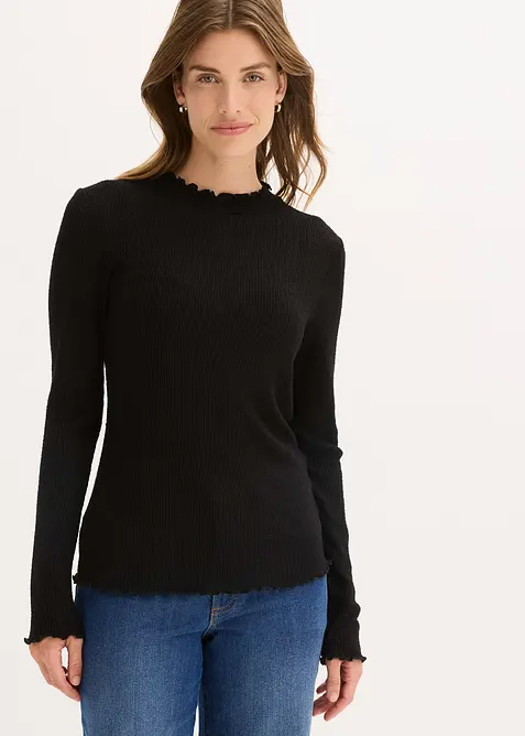 Rippshirt aus Viskose-Mix, bonprix