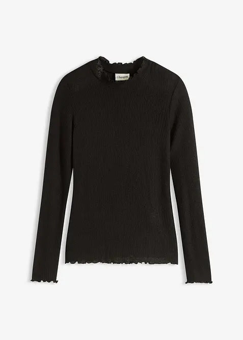 T-shirt côtelé en viscose majoritaire, bonprix