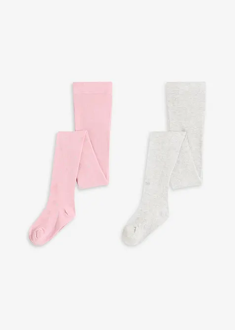 Kinderstrumpfhose mit Glitzerpunkten für die rosa Farbvariante (2er Pack), bonprix