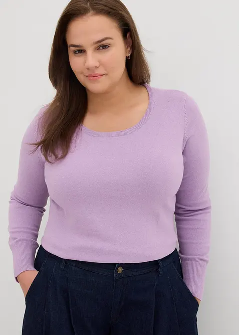 Basic Pullover mit recycelter Baumwolle, bonprix