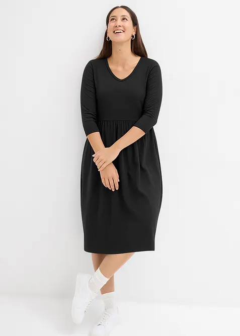 Baumwoll-Jerseykleid, Midilänge, bonprix