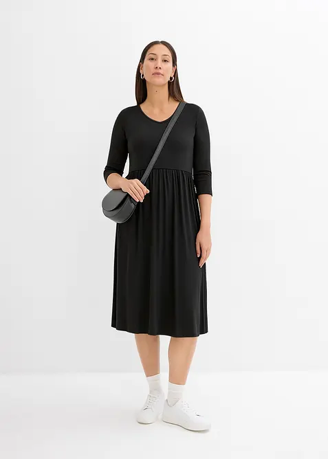 Baumwoll-Jerseykleid, Midilänge, bonprix