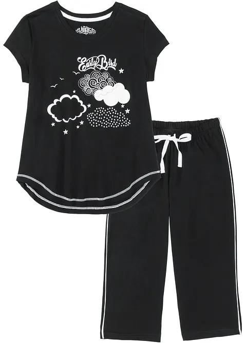 Capri Pyjama aus reiner Bio-Baumwolle, bonprix