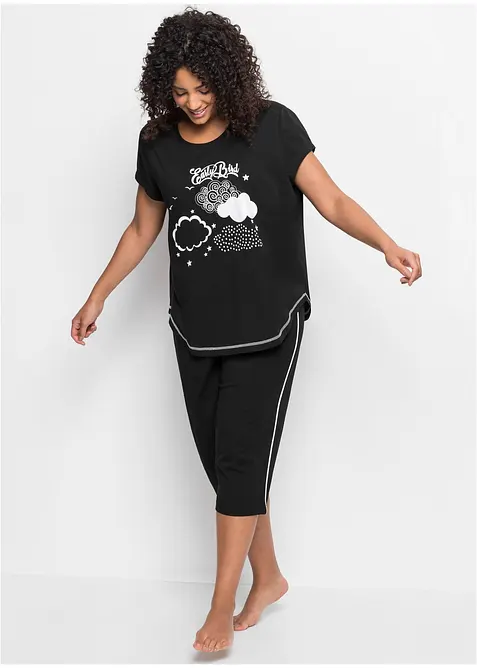 Capri Pyjama aus reiner Bio-Baumwolle, bonprix