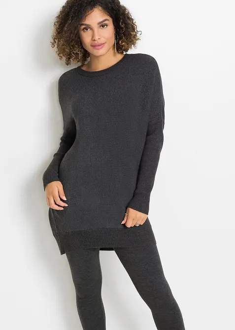 Pull long en viscose mélangée, bonprix