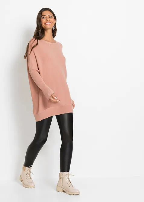 Pull long en viscose mélangée, bonprix