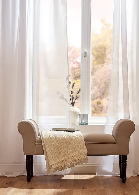 Voilage texturé avec polyester recyclé (1 pce.), bonprix