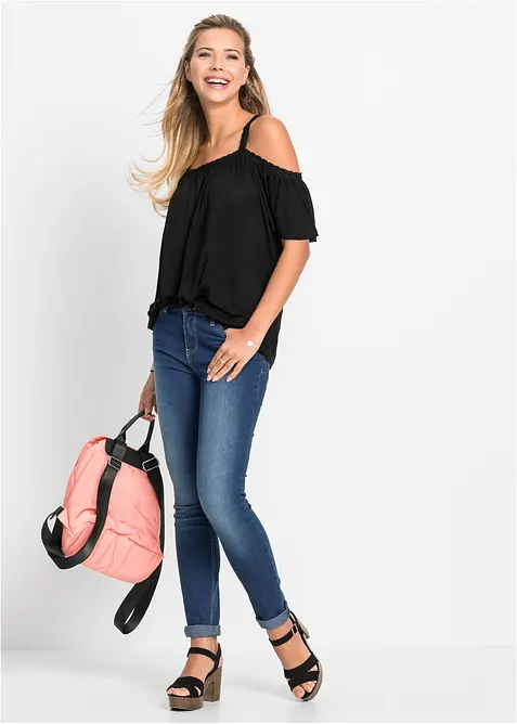 Cold-Shoulder-Shirt aus softer Viskose, bonprix