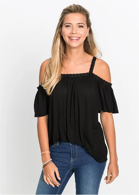 Cold-Shoulder-Shirt aus softer Viskose, bonprix