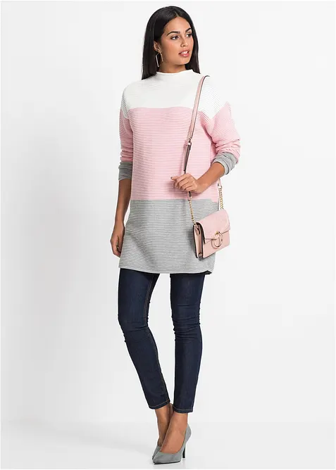 Pull long &agrave; rayures, bonprix